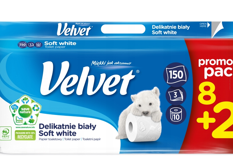 Papier toaletowy Velvet delikatny 10 rolek.