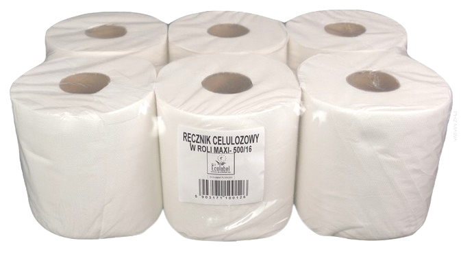 Ręczniki Papierowe Celuloza 500/16 2w Biały 6 Rolek