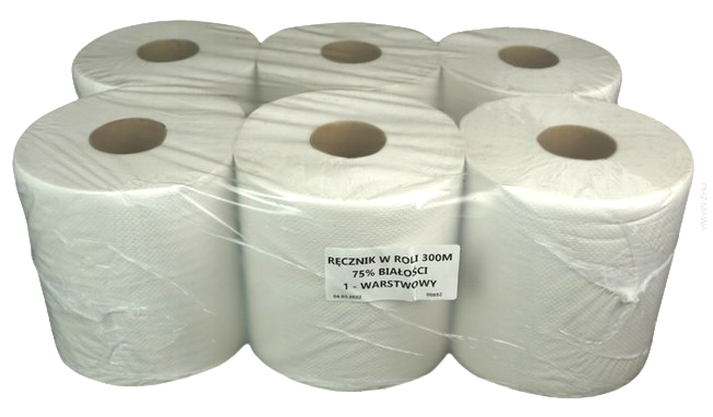 Ręczniki Papierowe Maxi 300m 1w 75% Biały 6 Rolek