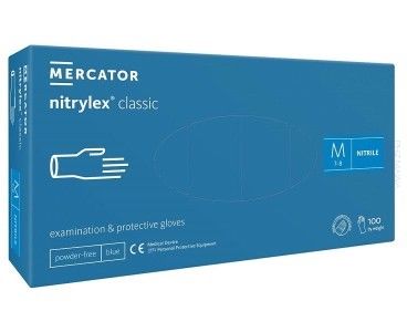 Rękawiczki Niebieskie M Nitrylowe Mercator 100 szt