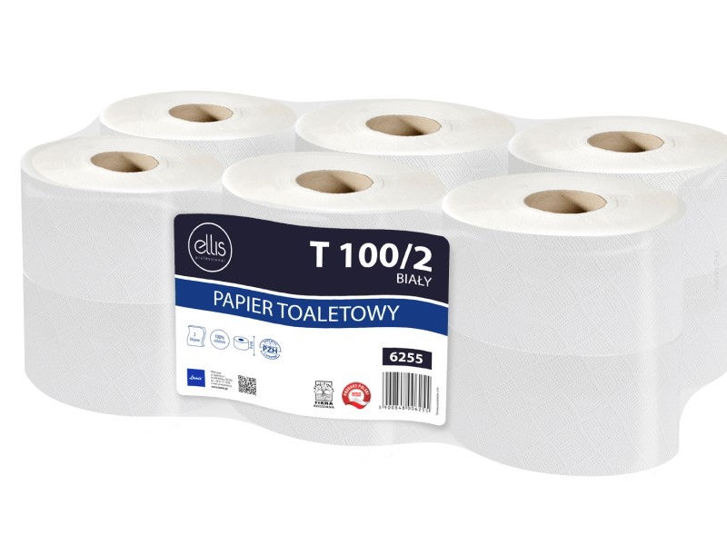 Papier Toaletowy Ellis 100/2 biały 90m 12 Rolek