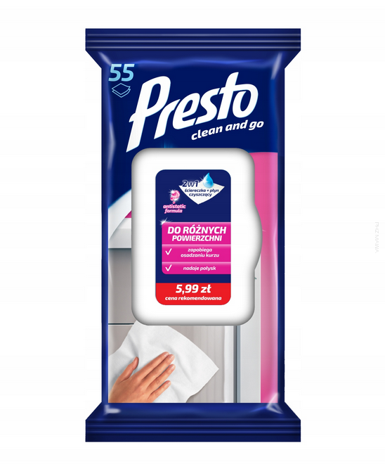 Presto Clean ścierka różne powierzchni 55 szt.