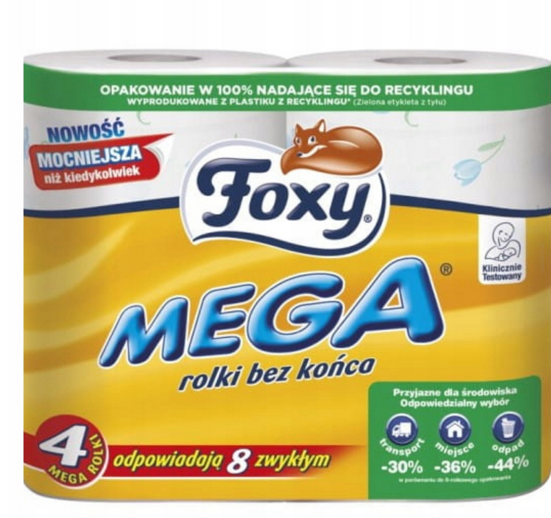 Papier toaletowy Foxy Mega 4 rolek.