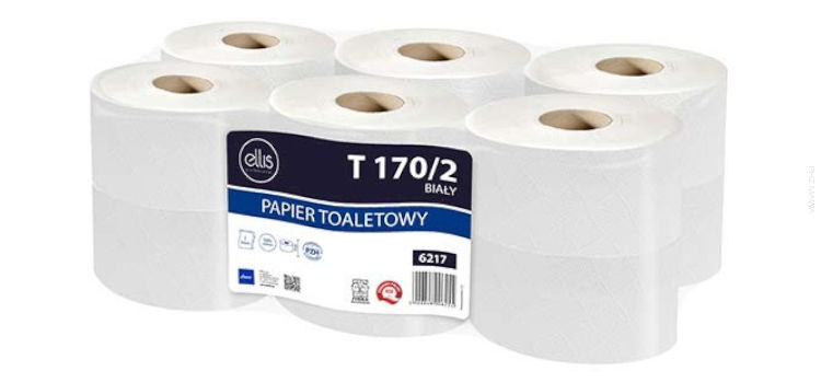 Papier Toaletowy Ellis 170/2 biały 170m 12 Rolek