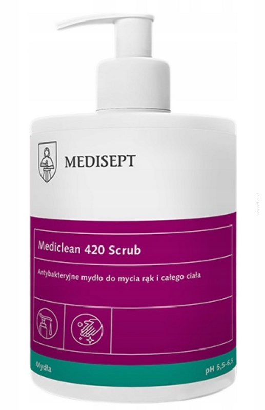 Mydło w płynie Medisept Scrub antybakteryjne 500 ml.