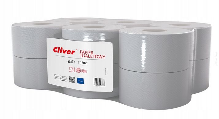 Papier Toaletowy T130/1 szary 130m 12 Rolek